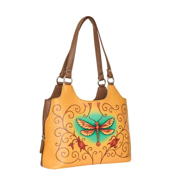 Genuine Leather Printed Shoulder Tote Bag for Women–Top Handle Handbag Daily Use - Picture 6 of 9